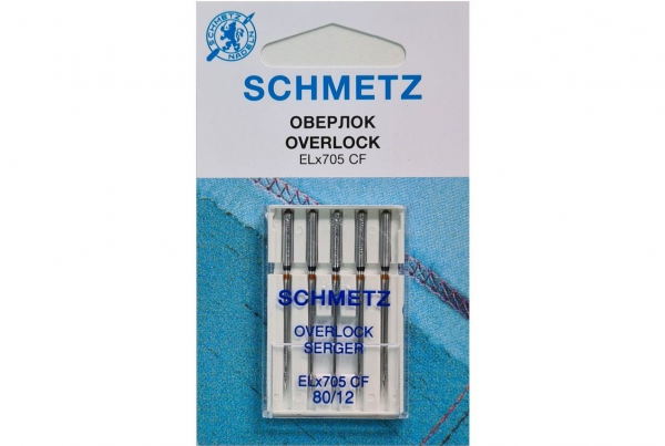 Иглы Schmetz для оверлока ELx705 CF №80, 5 шт в Жердевке